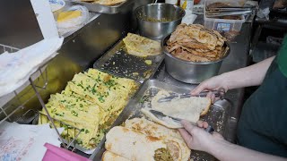 Mega Leek Dumpling, Mega Cabbage Dumpling, Sesame Flat Bread with Pork, Savory Soy Milk - 豐原美食周記燒餅舖子