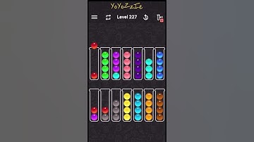 Ball Sort Color Water Puzzle Level 227, Walkthrough 🧪⚫️🔴🟠, #shorts