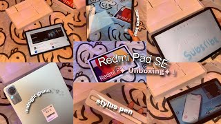 Redmi Pad SE Unboxing || styplus pen ,camera test || Unboxing new tab 💭🧸
