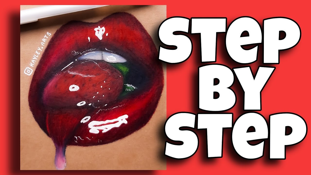 How to draw glossy lips: Tutorial | Artcoaster #shorts - YouTube