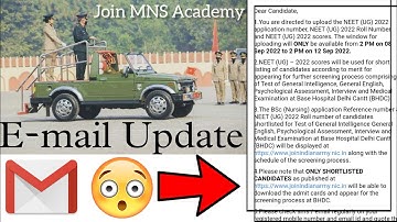 Official Email Update by Join Indian Army for MNS 2022