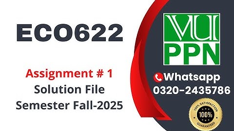 ECO622 Assignment 1 Solution fall 2025 #eco622
