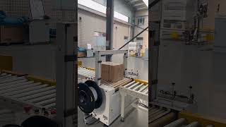 #automatic #cartonerector #casesealer #conveyor Fully auto carton packing and strapping line