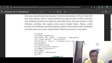 Vidio Tugas 3 Pratikum Transaksi dan Basis Data Terdistribusi Universitas Terbuka