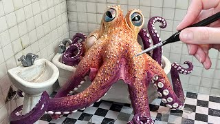 How to make a MONSTER OCTOPUS in the Bath! Diorama, Resin, Polymer Clay by Emz Odd Works 110,652 views 1 year ago 10 minutes, 9 seconds