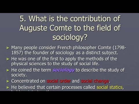 Contribution Of Auguste Comte In Sociology (in Hindi) - YouTube
