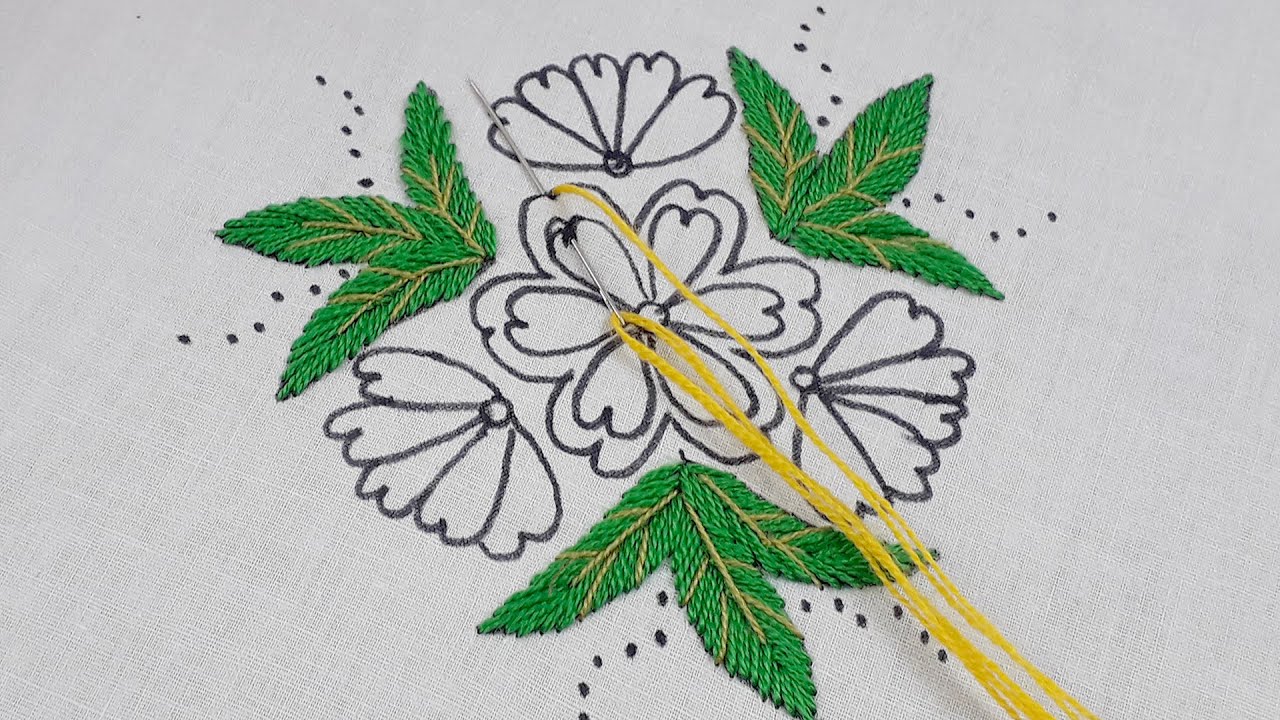 Easy Hand Embroidery Flower Stitch,Beautiful Flower Embroidery Tutorial ,Flower Stitch223 YouTube