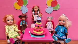 Cousin's Birthday ! Elsa & Anna toddlers  cake  fun party  gifts  Barbie dolls  Shopkins
