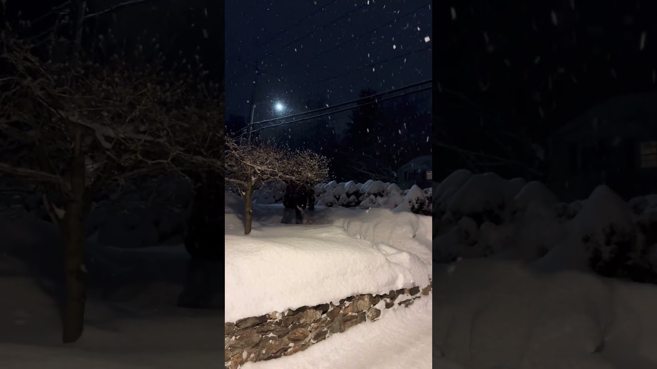 He still shovels the snow on the walkway at night