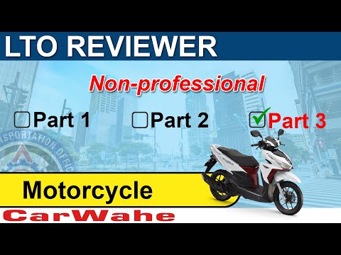 LTO Exam Reviewer 2022 [ Motorcycle Nonprofessional ] (Part 3 of 3) Tagalog || CarWahe