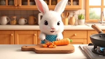 Cute Bunny ASMR 🐇🥕 Cooking & Eating Carrots | Relaxing Sounds