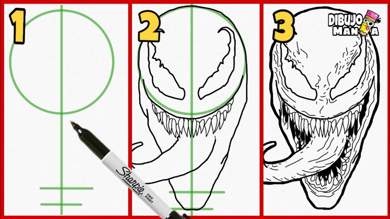 COMO DIBUJAR A VENOM | PASO A PASO | FACIL | how to draw venom | step by  step - thptnganamst.edu.vn