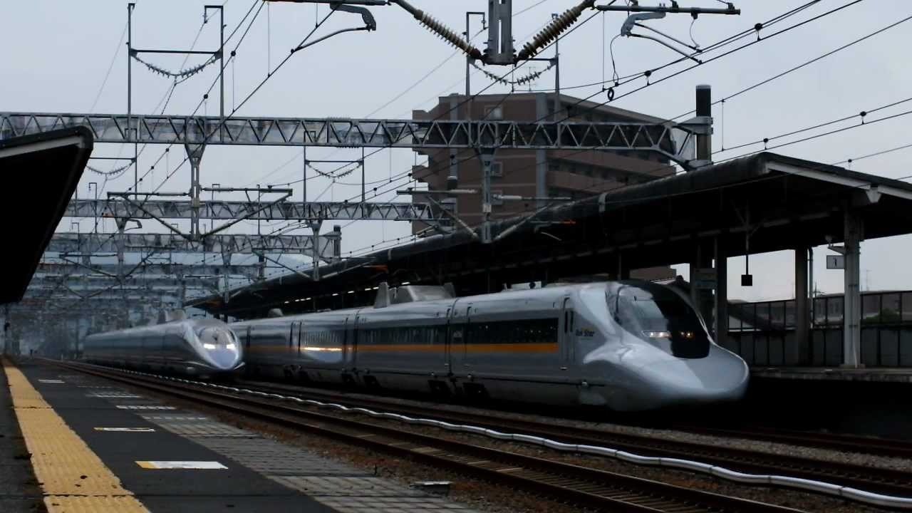 Shinkansen Series 500 Hikari overtaking Series 700 Kodama RailStar ...