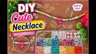 DIY Colorful Beaded Necklace 💖 Easy Handmade Jewelry Tutorial