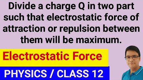 Divide a charge Q in two part such that electrostatic force between them will be maximum