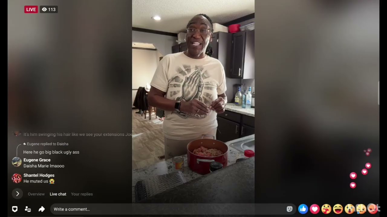 Net (Joe) FB Live 1/11 (different clothes + pizza lasagna)