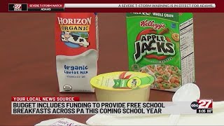 Budget includes funding to provide free school breakfasts across PA