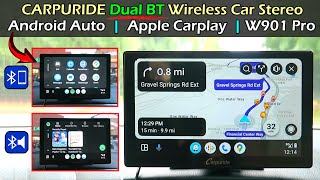 CARPURIDE Dual BT Wireless Android Auto & Apple Carplay | W901 Pro