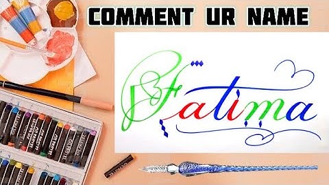 Fatima Name Signature Calligraphy Status | How to Draw, Cursive Calligraphy with Cut Marker