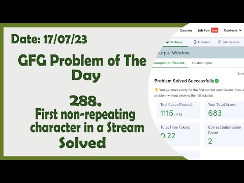 First non-repeating character in a stream || C++ || GFG Daily Problem