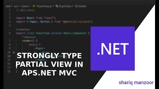 Strongly Type Partial View Asp Mvc Shariq Manzoor