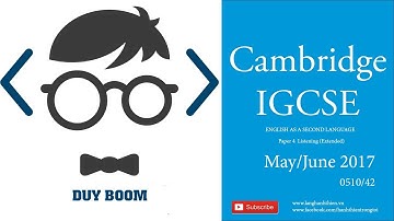 [IGCSE 0510/42] May/June 2017 - Paper 4 Listening (Extended)