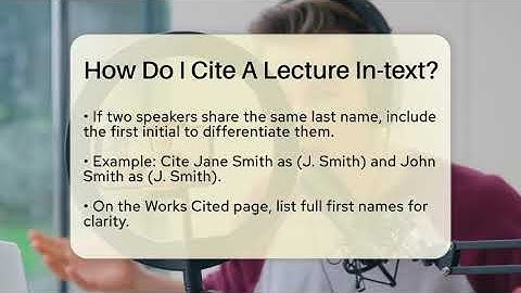 How Do I Cite A Lecture In-text? - The Language Library