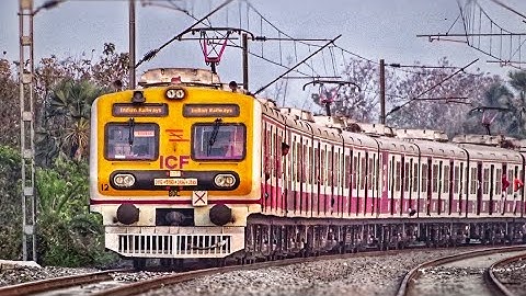 Modern ICF Medha & Old Conventional EMU Train speedily Passing Big Curve | Eastern Railways