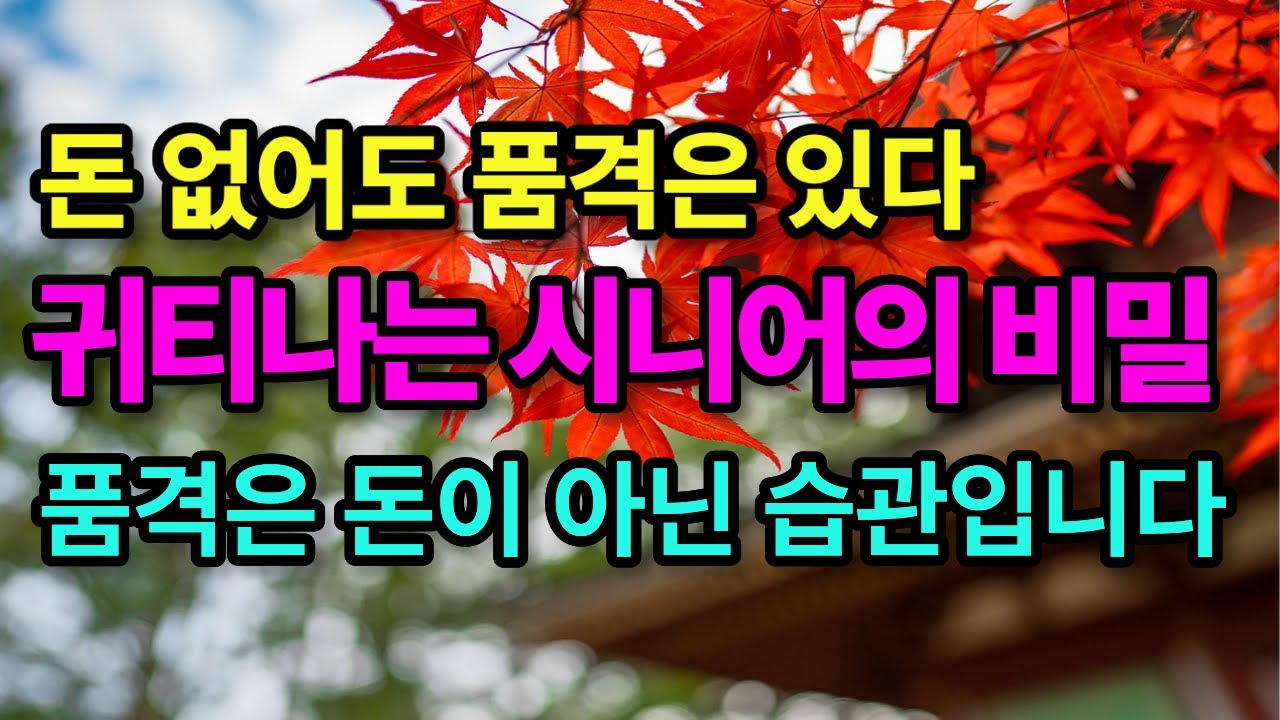 돈 없어도 품격은 있다, 귀티나는 시니어의 10가지 비밀