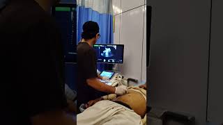 Dr. Noorul Hasan performing a detailed ultrasound for an elderly patient today.