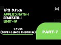 Gauss Divergence Theorem | Vector Calculus | B.Tech. | Semester-I | Unit-4 | Part-7 | IPU