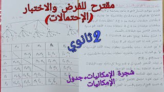 مقترح للفرض والاختبار الفصل الثاني في الرياضيات للسنة الثانية ثانوي حول الإحتمالات