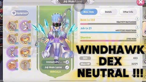 ROX : WINDHAWK DEX NEUTRAL BUILD AND DPS TEST VAGA LVL 130
