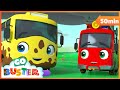 Skidding Race in Muddy Puddles - A Stormy Day | Go Buster | Baby Cartoon | Kids Video