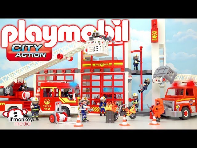 playmobil 9052 city action fire station superset