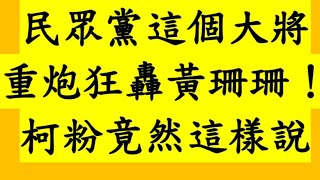 民眾黨這個大將重炮狂轟黃珊珊！柯粉竟然這樣說