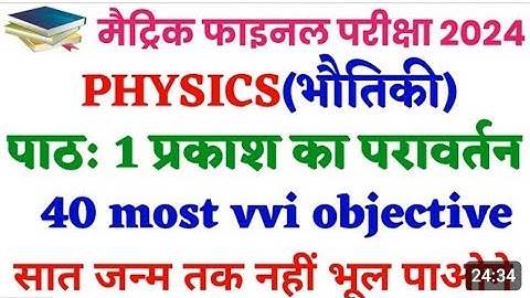 Reflection Of Light Class 10th Objective Question || Prakash Ka Pravartan Objective Question