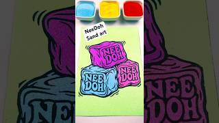 Colourful NeeDoh Cube Sand Art 🟦 Oddly Satisfying Triple Reveal #sandart #asmr #needoh #satisfying