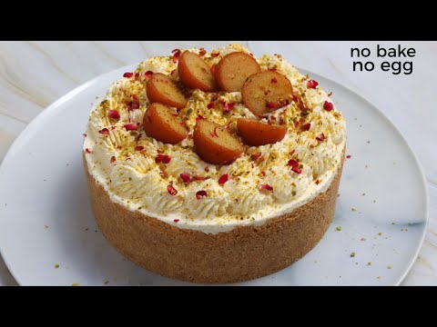 No Bake Gulab Jamun Cheesecake without gelatin  no egg