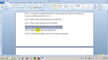 Đếm số lần xuất hiện của các số trong mảng.