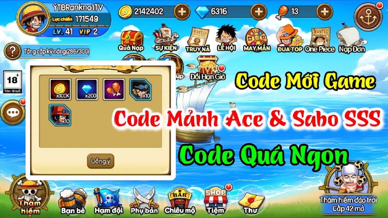 Gomu Huyền Thoại - Code Mới Nhận Mảnh Ace & Sabo Sss Gomu Huyền Thoại - Code  Gomu Huyền Thoại - Youtube