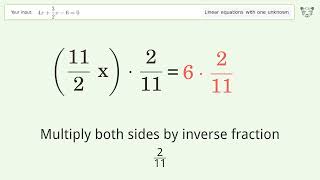 Solve 4x+3/2x-6=0: Linear Equation Video Solution | Tiger Algebra