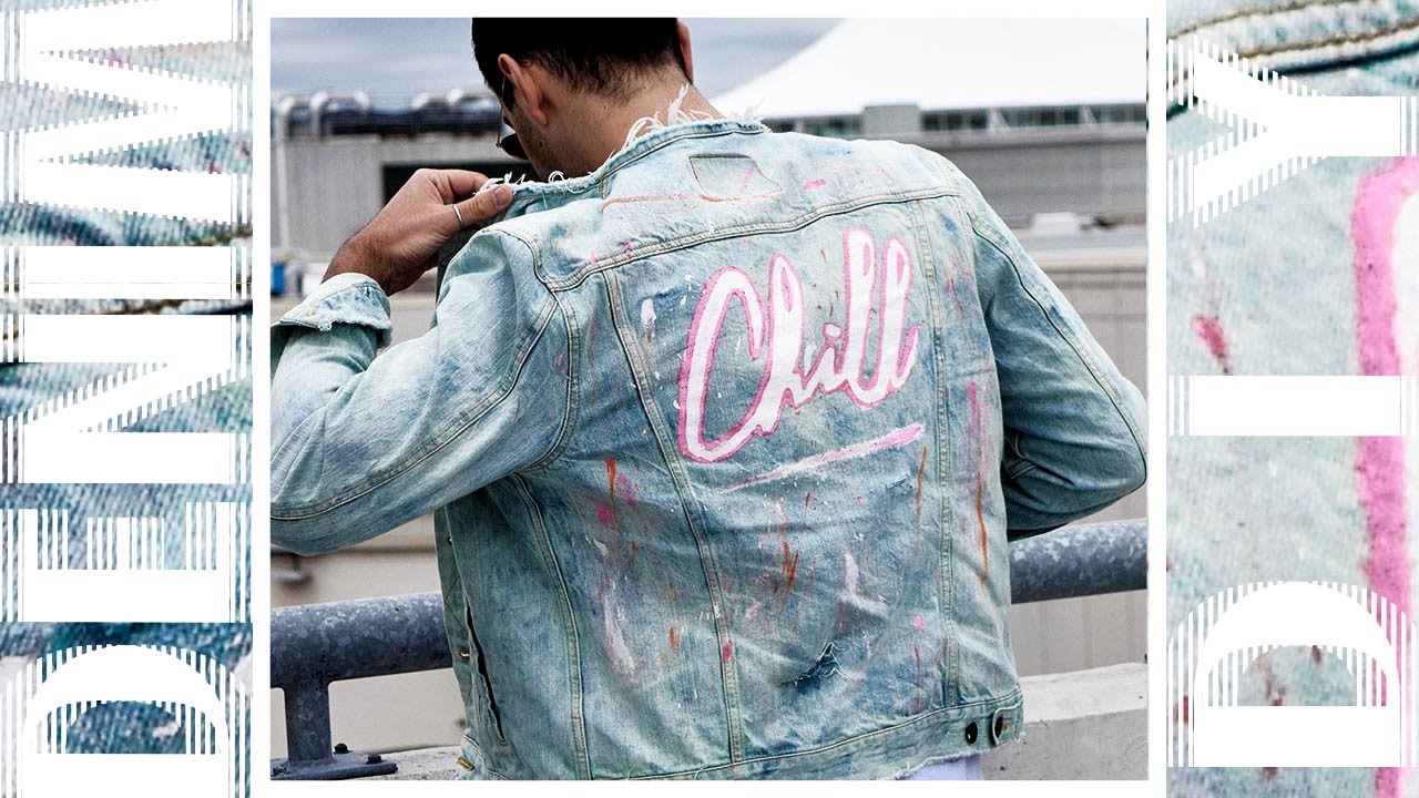 distressed bleached denim jacket