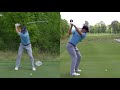 Jordan spieth slow motion golf swing down the line and face on