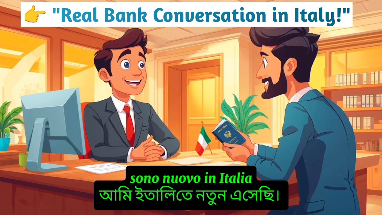 Learn Italian with Real Bank Conversation | Italian Speaking Practice।