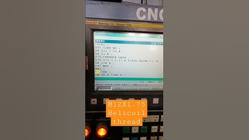 M12x1.75 Helicoil thread cycle #shorts #cnc #cncmachine