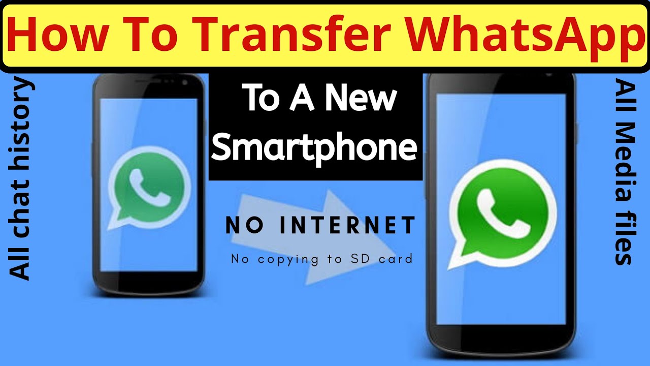 Transfer All Whatsapp Chat History And Media Files To A New Phone Without Internet Or Sd Card Youtube