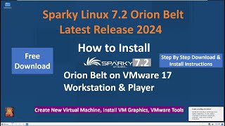 How to Install Sparky Linux 7.2 Orion Belt on VMware 17 Pro !! Create New VM !! Install VMware Tools