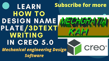 Creo Exercise Tutorial: Design of Name plate in Creo 5.0 using 3D text writing for Beginners