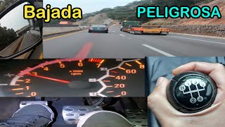 bajando autopista mas peligrosa siempre se quedan sin frenos por esta razon calientan los frenos